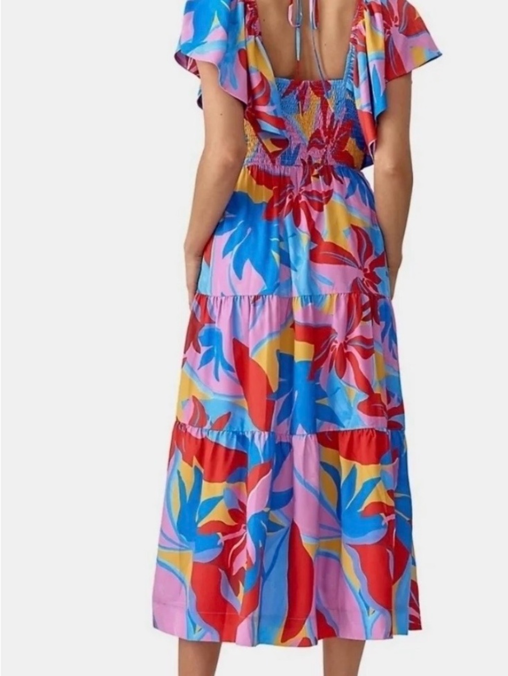 Adelyn Rae Vibrant Multicolor Floral Ruffle Dress - Picture 6 of 6
